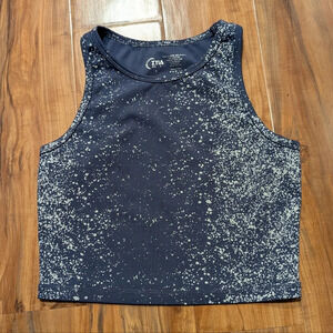 Zyia Active Cropped Workout Tank Dusty Purple Grey Reflective Women's Size Small